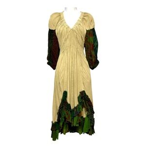 Young Threads Fairy Grunge Ruffled Midi Dress Womens Size S Dark Cottagecore